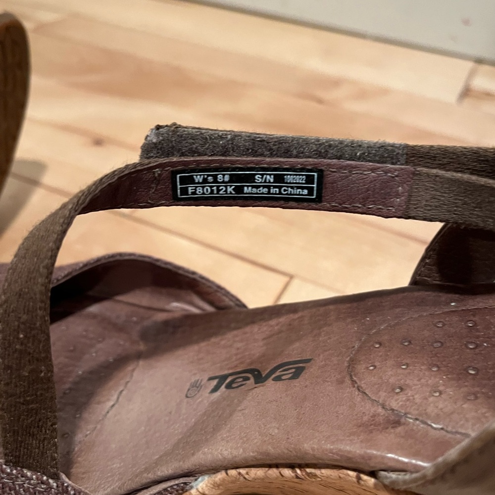Teva wedge heel sandals. Closed toe. Size 8